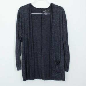 American Eagle Womens Soft & Sexy Hooded Open Front Cardigan Size XS Black